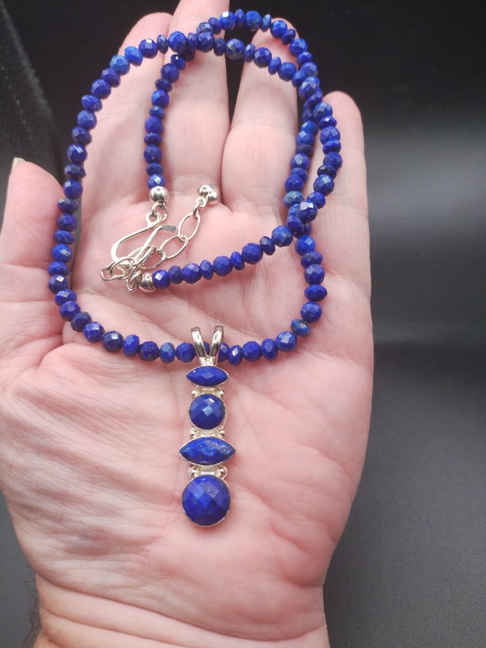 Jay King DTR 925 Sterling Silver Multi Stone Lapis Pendant with Necklace - Picture 6 of 7